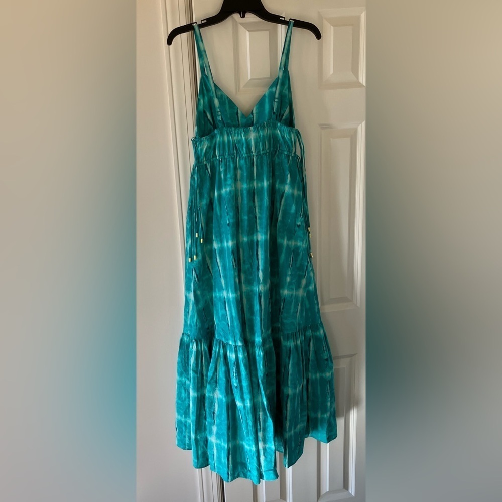 NWT INC International Concepts Women's Tie-dye Aqua Blue Maxi Dress (XS) - Picture 5 of 10